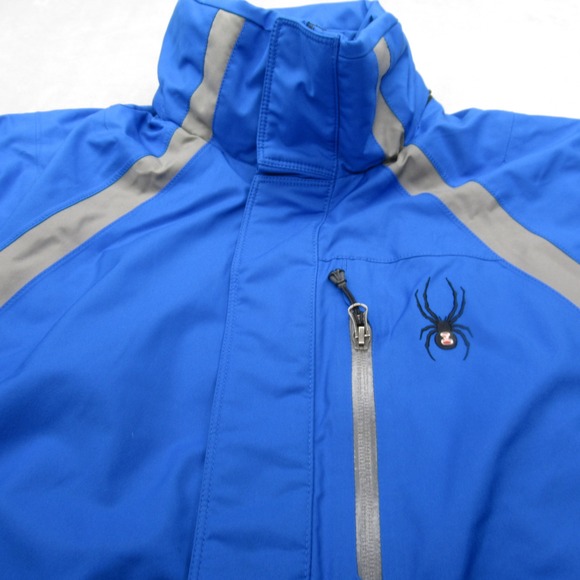 Spyder Ski Jacket Mens Medium Blue Water Resistant Insulated Full Zip Snowboard - Picture 10 of 16